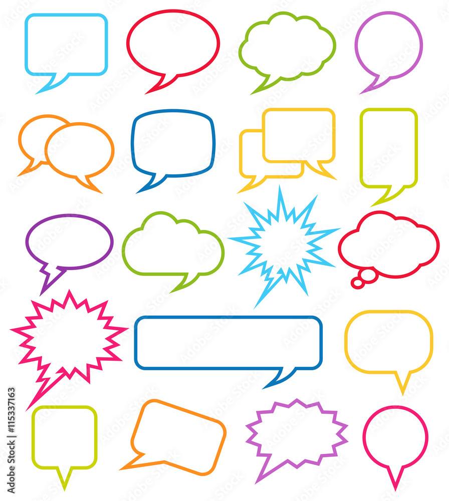 Wall mural speech bubble icons