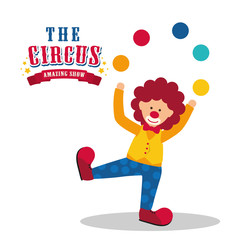 Circus and carnival concept represented by Clown icon. Colorfull illustration. 