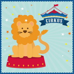 Circus and carnival concept represented by Lion icon. Colorfull illustration. 