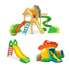 vector icon set of children playground.