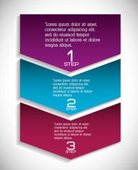 Data and steps represented by multicolored infographics labels icon. Colorfull and isolated illustration
