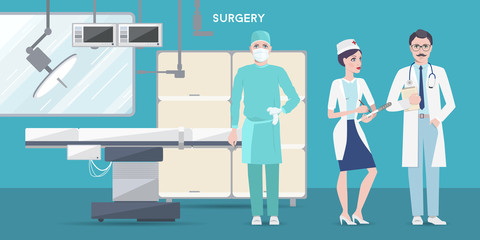 Vector flat surgery scene