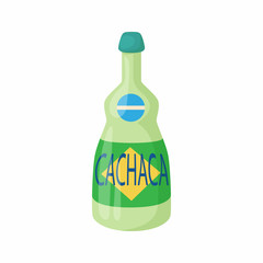 Cachaca icon in cartoon style isolated on white background. Brazilian alcoholic drink symbol