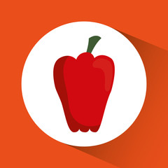 Nutrition and organic food concept represented by pepper icon. Colorfull and flat illustration 