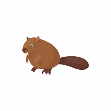 Beaver icon in cartoon style isolated on white background. Animal symbol