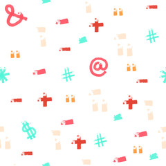 Seamless pattern with symbols. 