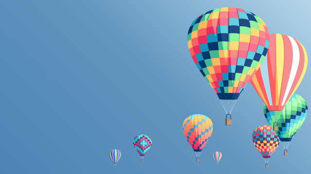 Colorful hot air balloons poster