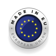 Made in Europe (EU) silver badge vector