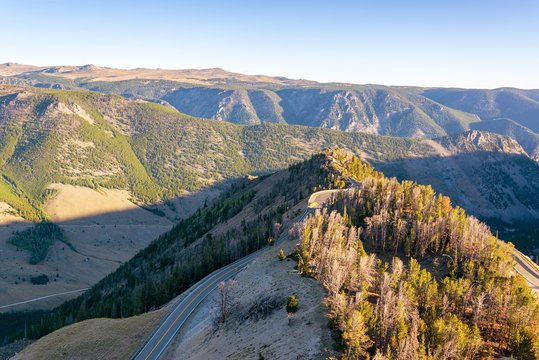 View of the Beartooth Mountain range near Red Lodge, Montana