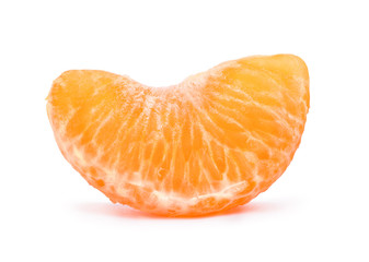 fresh slice of orange close-up isolated on white