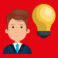 person and bulb design, vector illustration eps10 graphic 