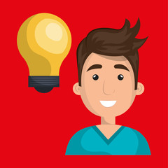 person and bulb design, vector illustration eps10 graphic 