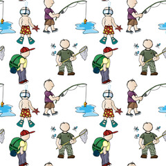 Hand drawing. Illustration weekend students. Seamless pattern.