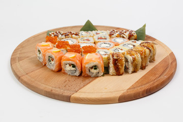 rolls on a white plate on a white background
