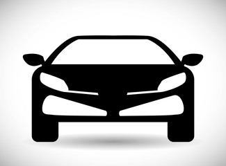 Transporation design represented by car silhouette icon. Flat and Isolated illustration.