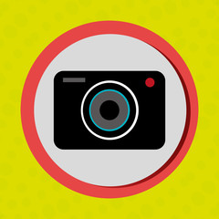 Business internet online ecommerce buy camera isolated, vector illustration