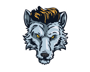 Vintage Hair Pomade Barber Shop Character - Confidence Wolf Hustler