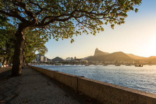Idyllic View of Urca Neighborhood of Rio de Janeiro by Sunset