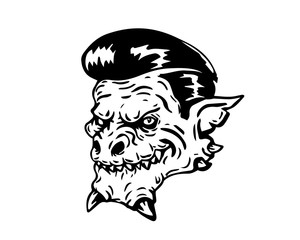 Vintage Black And White Hair Pomade Barber Shop Character - Zombie Vintage Hair Style