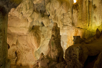 Gruta da Moeda Cave in Fatima, Portugal is an old cave, where one will find ancient stalactite and stalagmite formations.