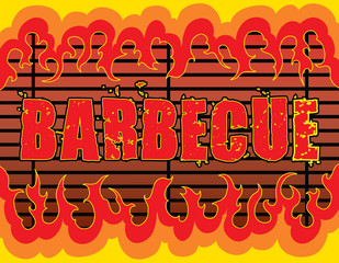 Barbecue With Flames is an illustration of a barbeque or barbecue design with fire or flames that can be used as a template for things such as invites or flyers.
