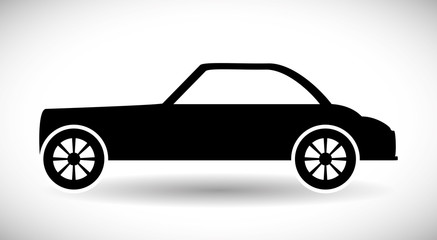 Fototapeta premium Transporation design represented by car silhouette icon. Flat and Isolated illustration.