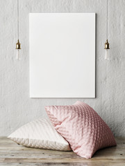 Mock up poster, close up minimalism,  3d rendering