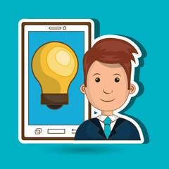 person and bulb design, vector illustration eps10 graphic 