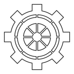 Obraz premium industrial wheel cog gear symbol isolated vector illustration