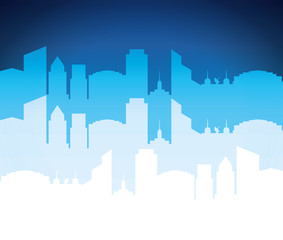 City and urban concept represented by building and tower silhouette icon. Colorfull and Flat illustration