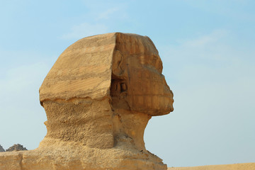 Fototapeta na wymiar Sphinx statue in Giza Egypt. Ancient architecture