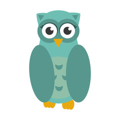 cute owl animal icon isolated vector illustration