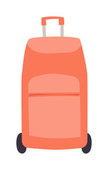 Large travel bag suitcase isolated on white and suitcase travel voyage. Travel suitcase handle baggage and suitcase tourist packing. Summer travel vacation bag