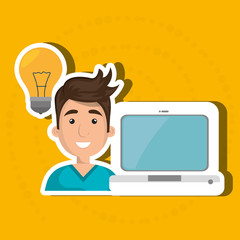 person and bulb design, vector illustration eps10 graphic 