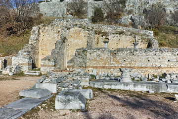 Ruins in the archeological area of Philippi, Eastern Macedonia and Thrace, Greece
