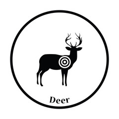 Deer silhouette with target  icon