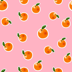 Vector orange pattern on pink background
