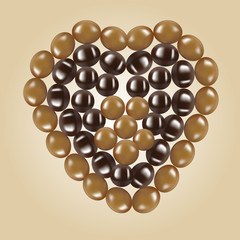 chocolate ball on brown background