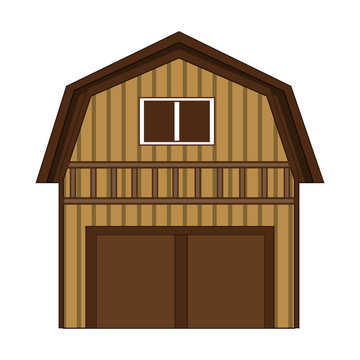 flat design wooden barn icon vector illustration