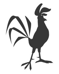 simple flat design rooster cartoon icon vector illustration
