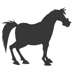 simple flat design horse cartoon icon vector illustration
