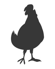 flat design hen cartoon icon vector illustration