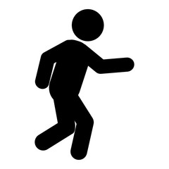simple flat design running person pictogram icon vector illustration