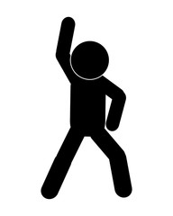 simple flat design person stretching pictogram icon vector illustration