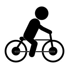 simple flat design bike riding pictogram icon vector illustration