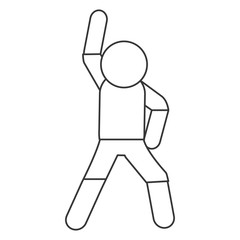 simple flat design person stretching pictogram icon vector illustration