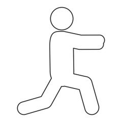 simple flat design person stretching pictogram icon vector illustration