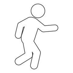 simple flat design running person pictogram icon vector illustration