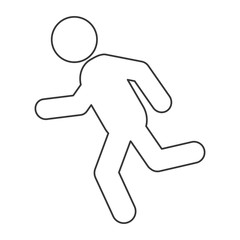 simple flat design running person pictogram icon vector illustration