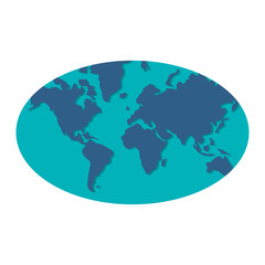 simple flat design blue world map icon vector illustration
